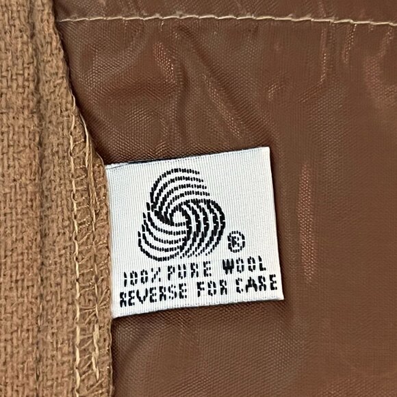 Vtg Kim Rogers A-Line Skirt Brown Wool Side Pockets Back Slit Midi High Waist - Picture 11 of 14